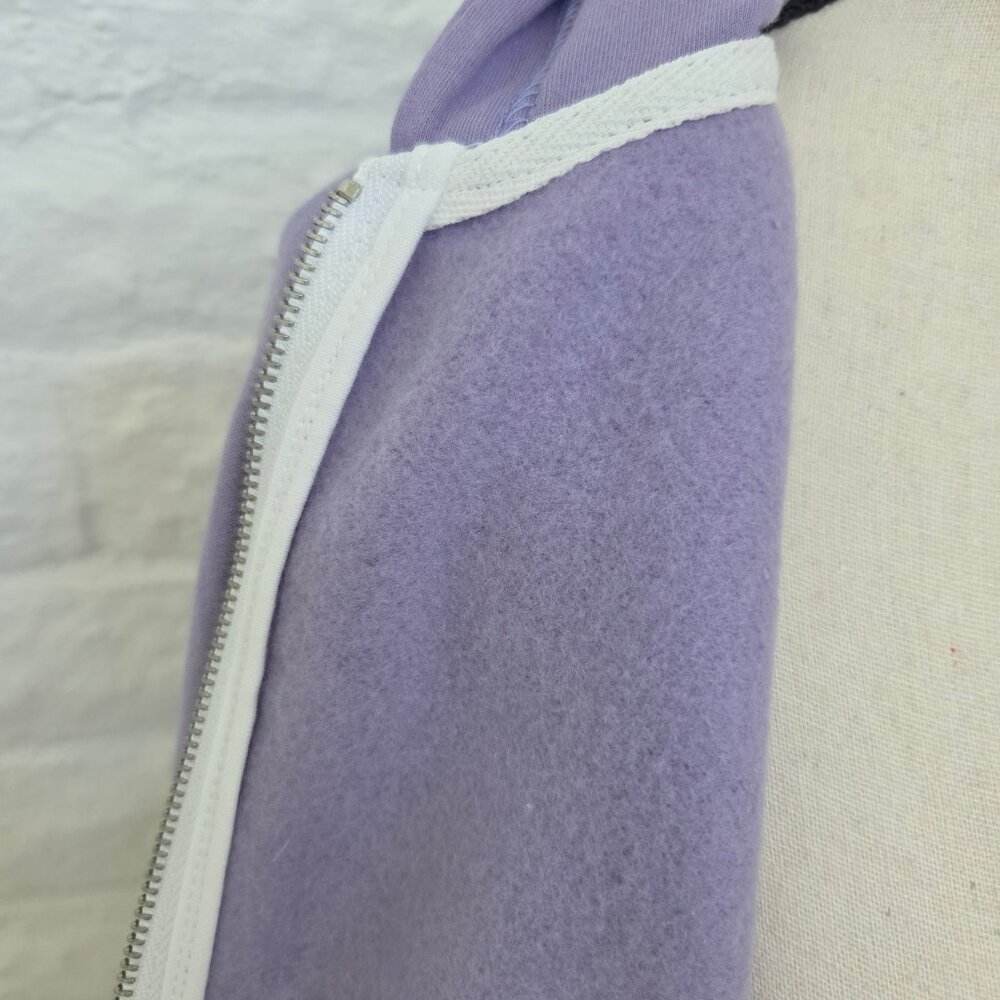 Forever 21 CROP Sweatshirt Hoodie Medium Purple Lavender Juniors Jacket Full-Zip - Picture 7 of 7